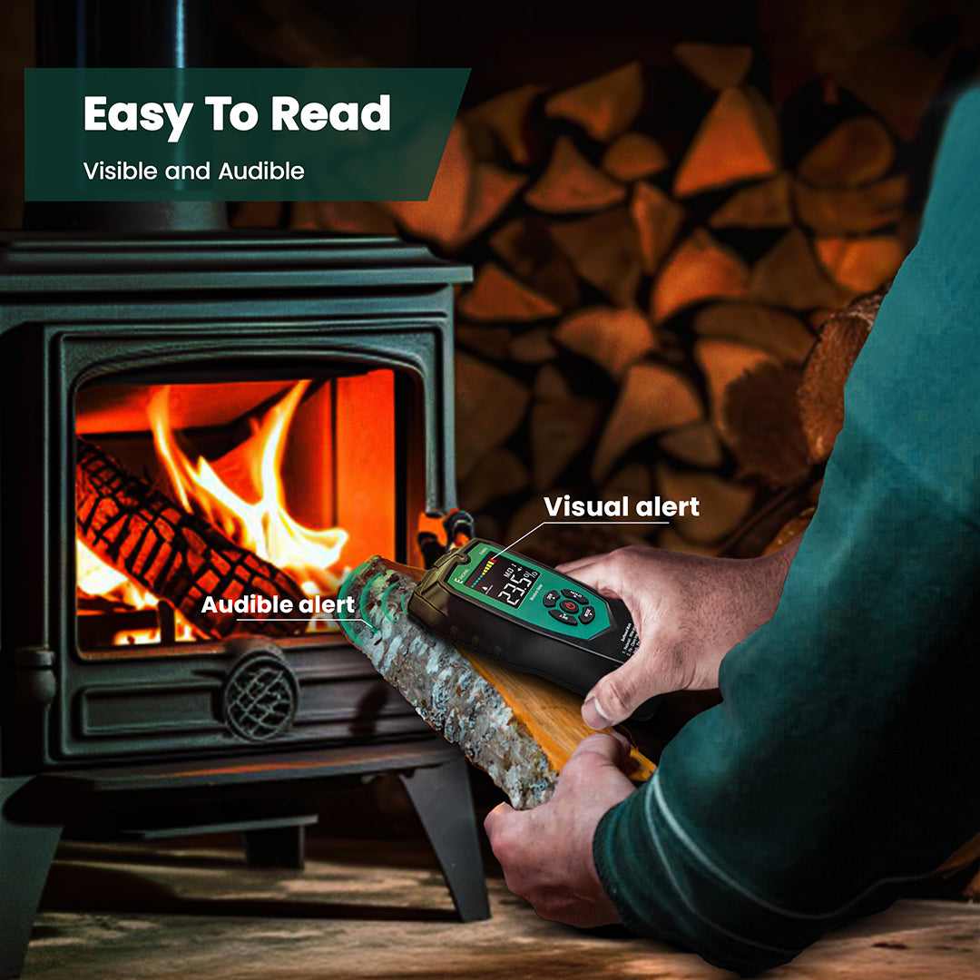 ERICKHILL ewm04 wood moisture meter with non-destructive pinless measurement and easy-to-read display