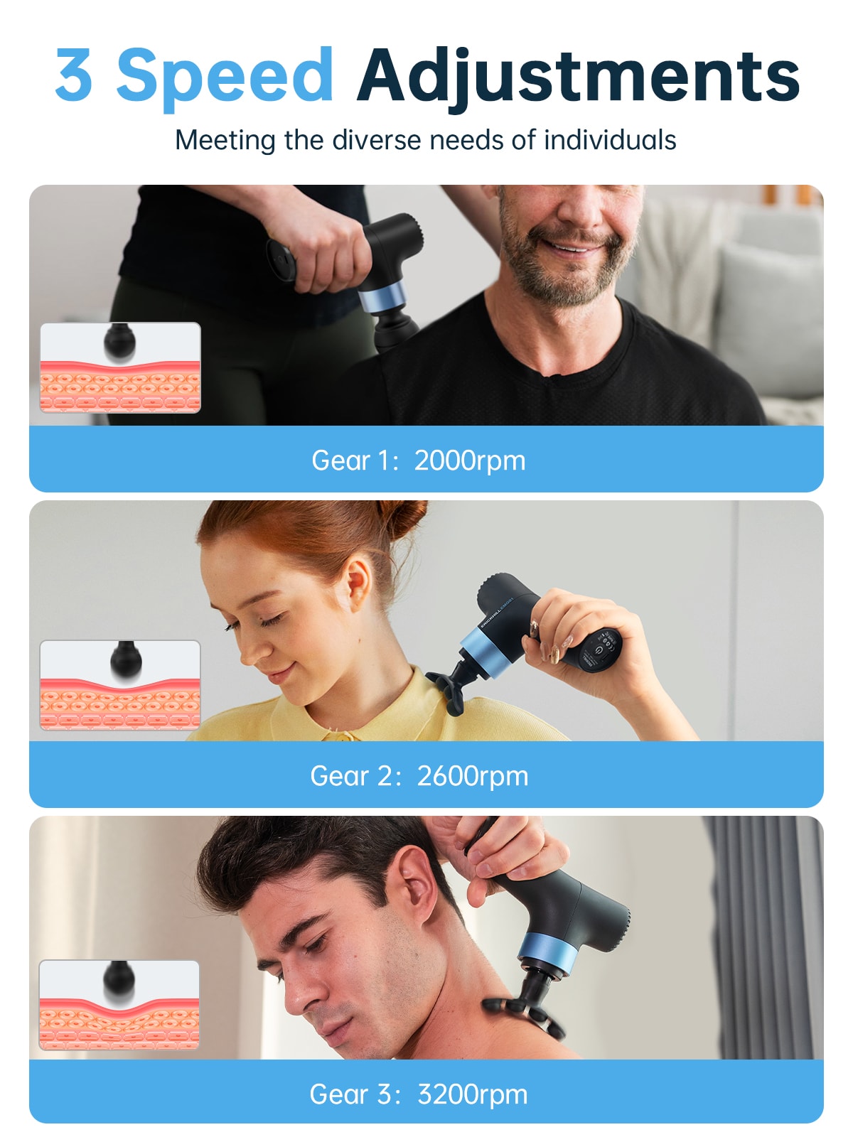 ERICKHILL EMG01 Mini Massage Gun with 4 Massage Heads