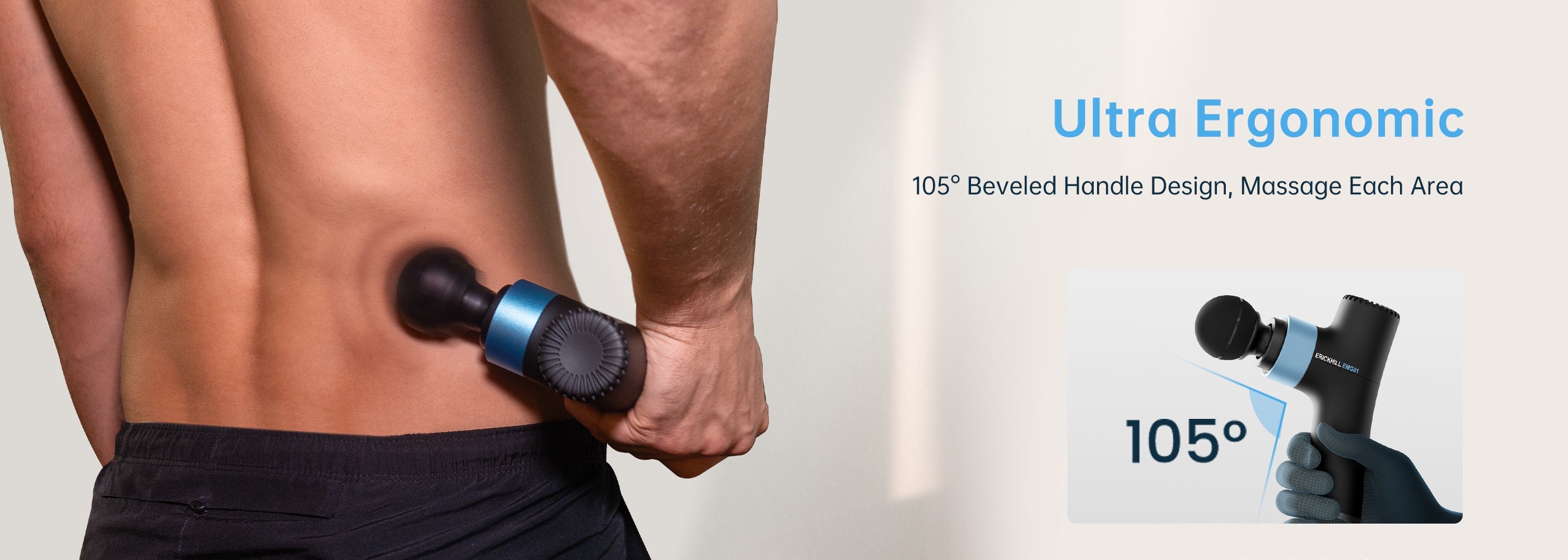 ERICKHILL EMG01 Mini Massage Gun with 4 Massage Heads