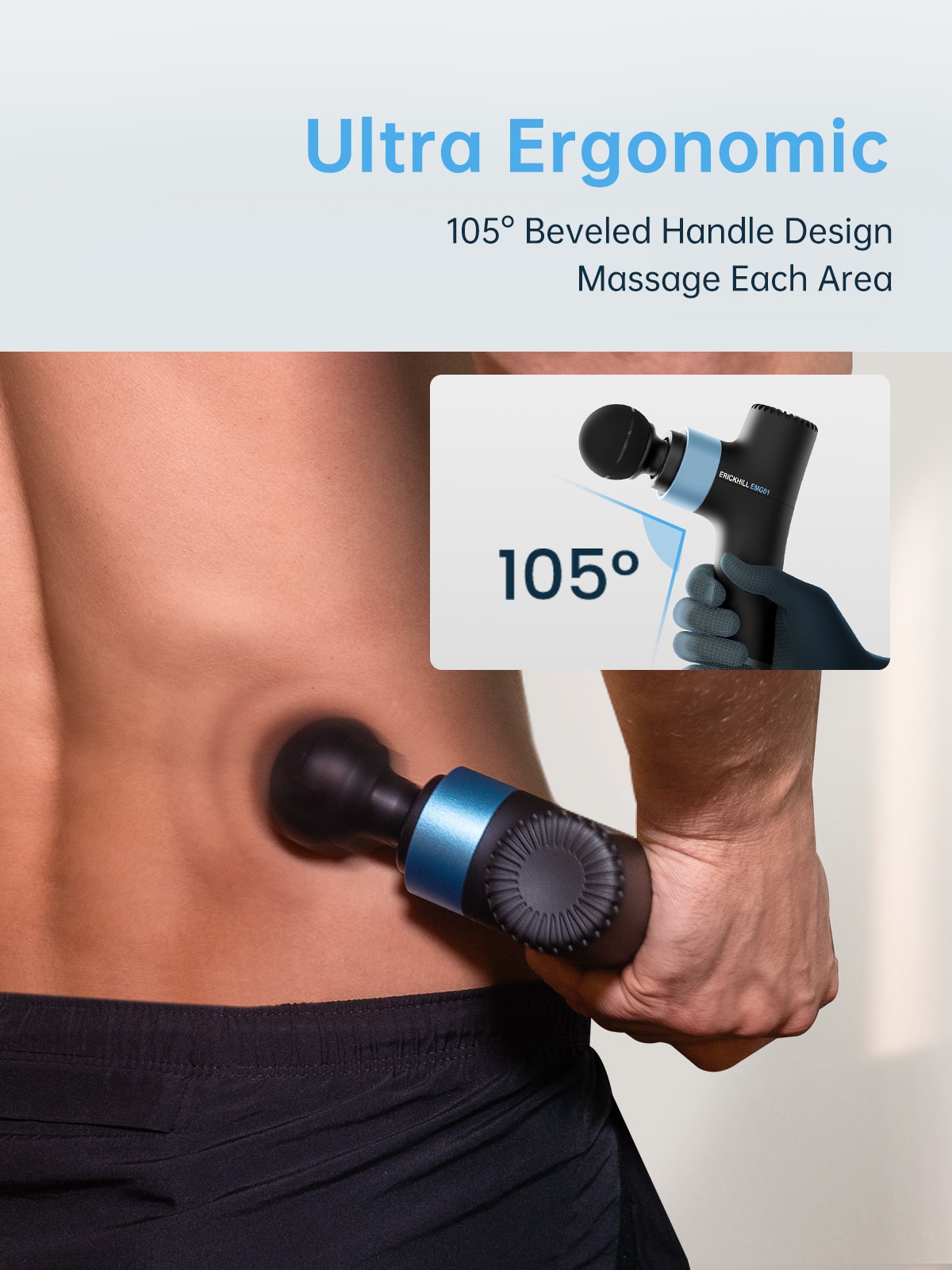 ERICKHILL EMG01 Mini Massage Gun with 4 Massage Heads