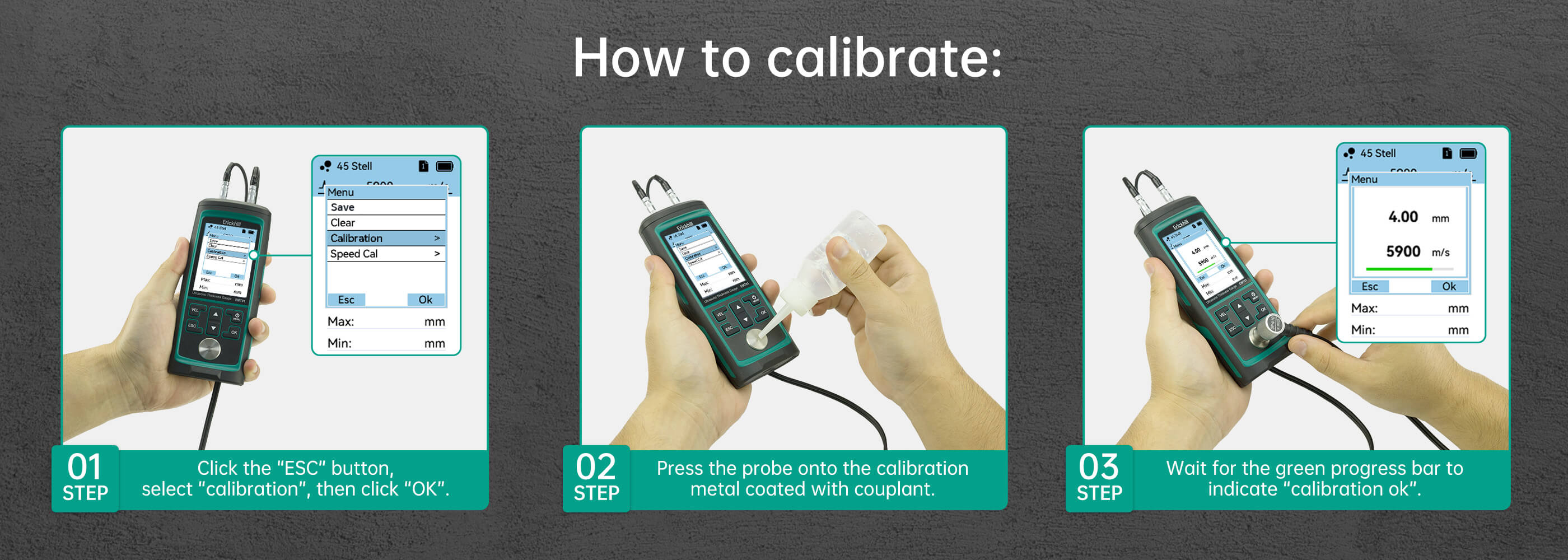 ERICKHILL EMT01 Ultrasonic Thickness Gauge Industrial