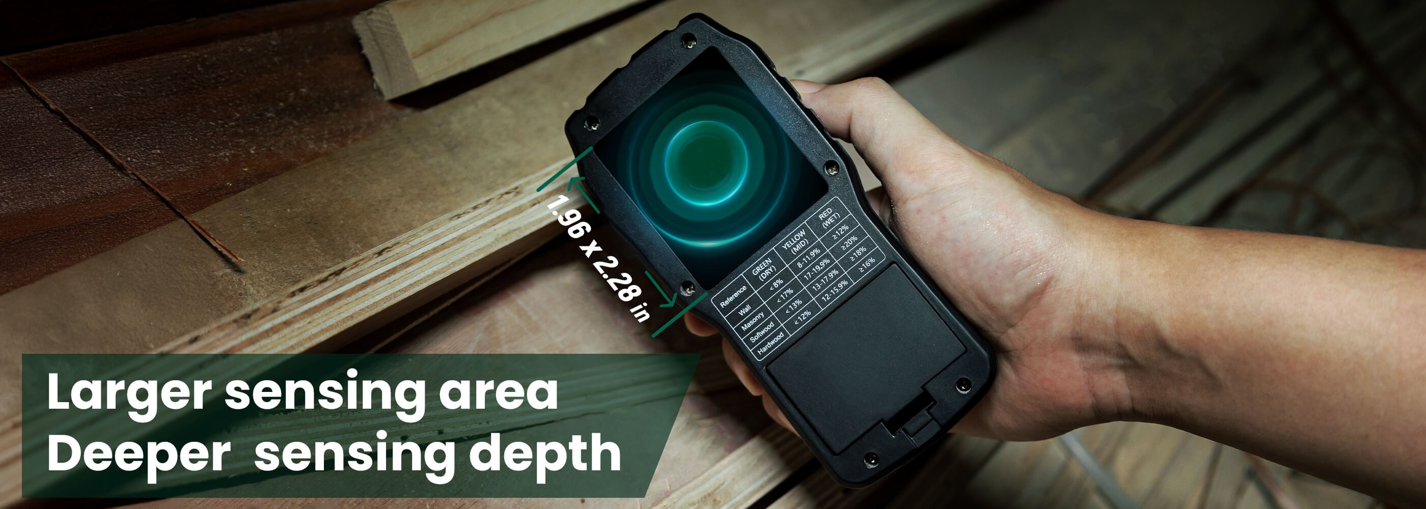 Erickhill EWM04 wood moisture meter with large sensing area