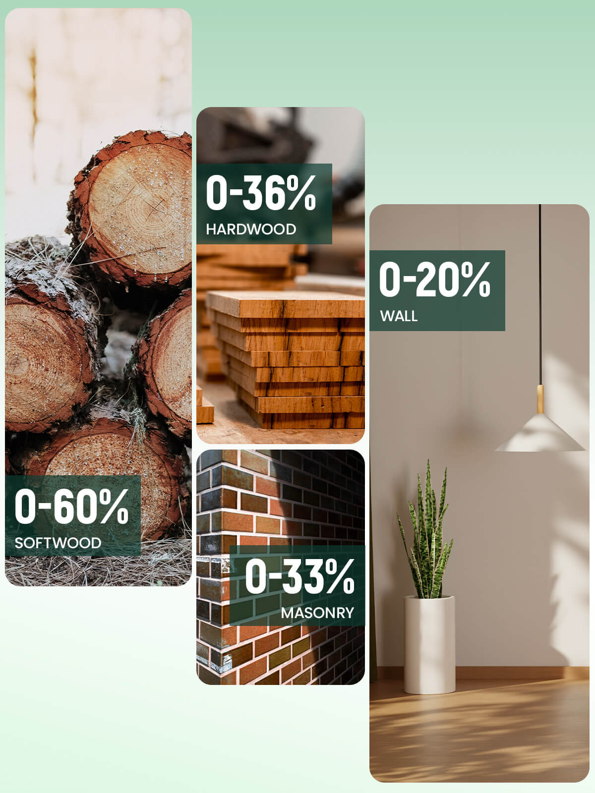 Erickhill ewm04 moisture meter for softwood hardwood wall masonry