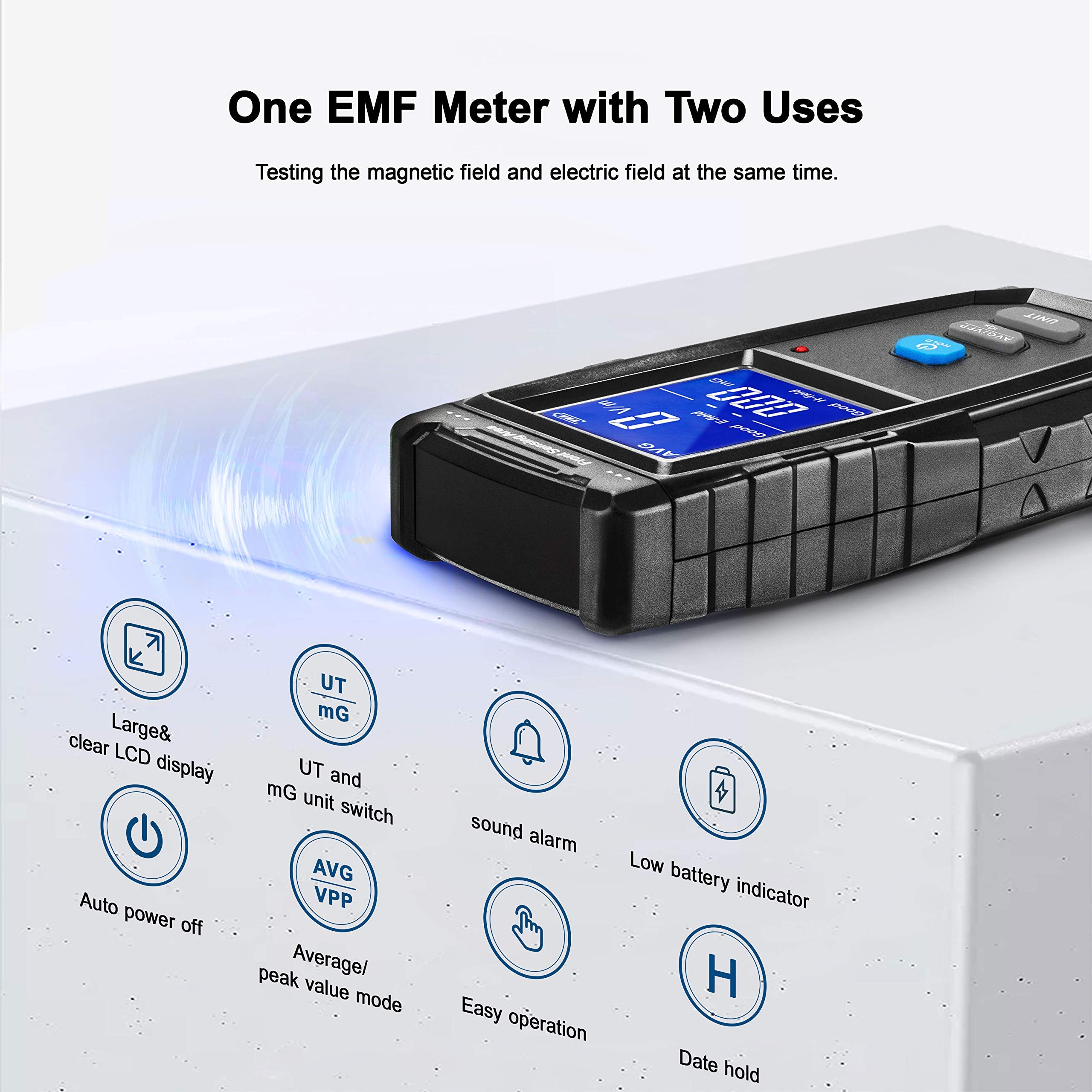 ERICKHILL RT-100 EMF Meter, Hand-held Electromagnetic Field Radiation Detector