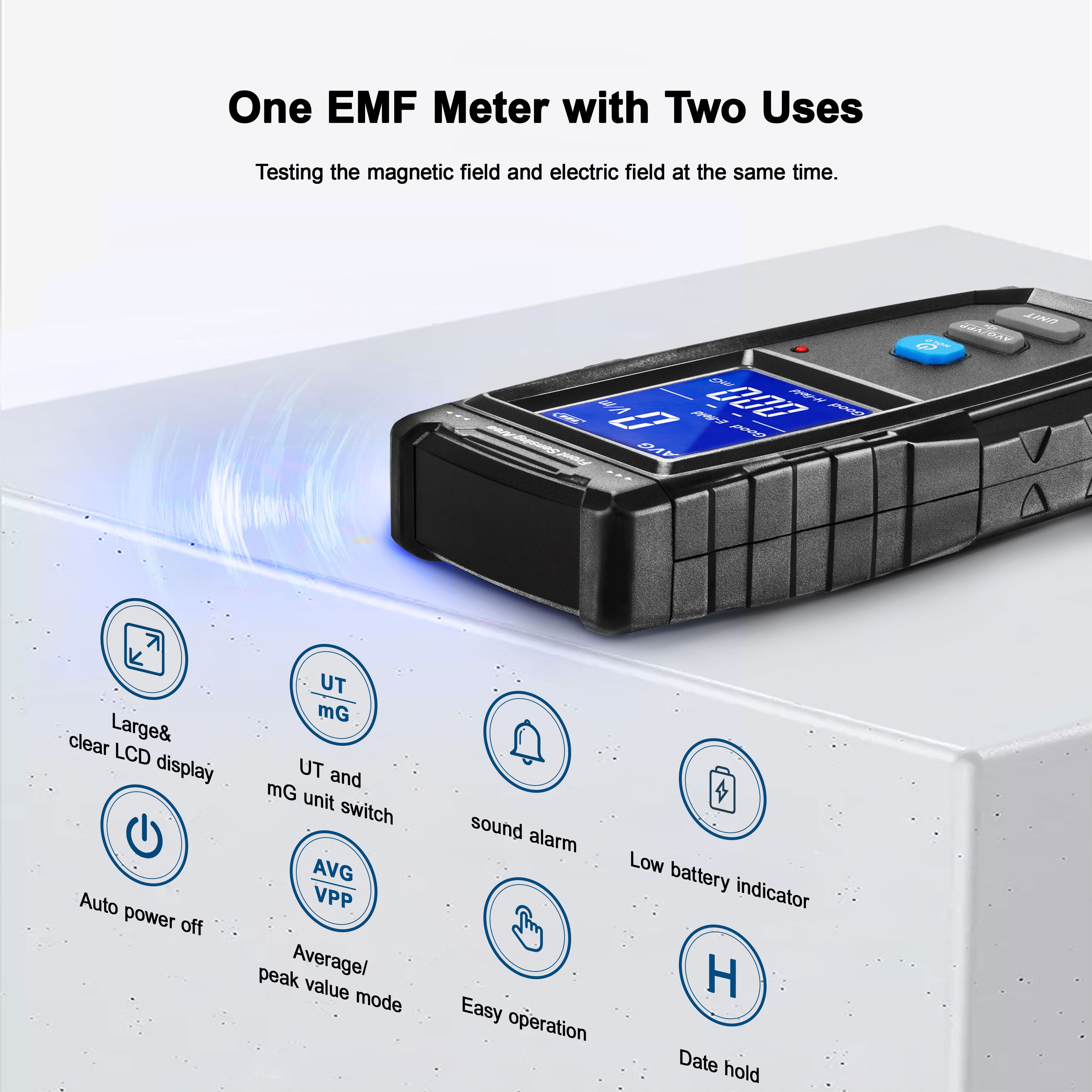 ERICKHILL RT-100 EMF Meter – Ideal for home, office, industrial use, and ghost hunting
